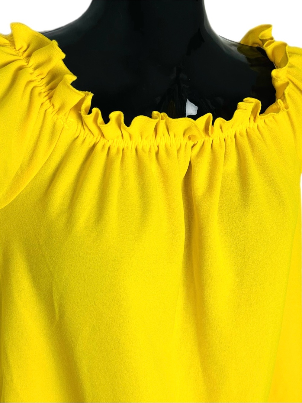 Bright Yellow Ruffle-Neck Summer Dress - Picture 10 of 15